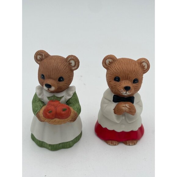 Homco Bear Figurines Set Of 2 With Cute Outfits & Accessories - Collectible Home - Picture 1 of 4